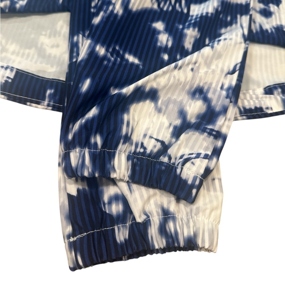 Love Life Live Zip Up Jacket Size Small Navy White Tie Dye Print Lightweight - Picture 5 of 12